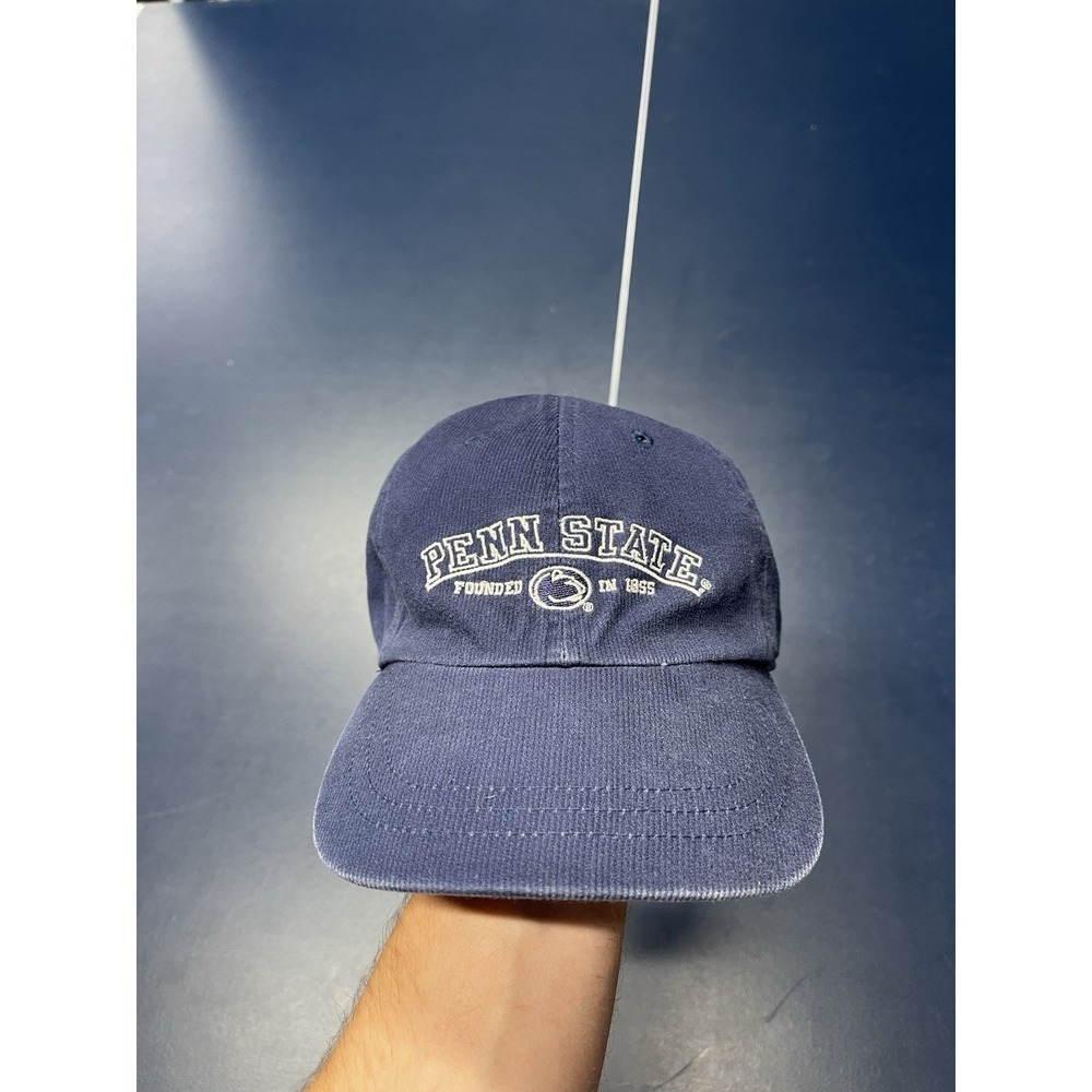 Vintage 90s Penn State Corduroy SnapBack Hat Sport Specialties Blue